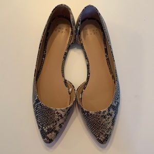 D’Orsay snakeskin flats